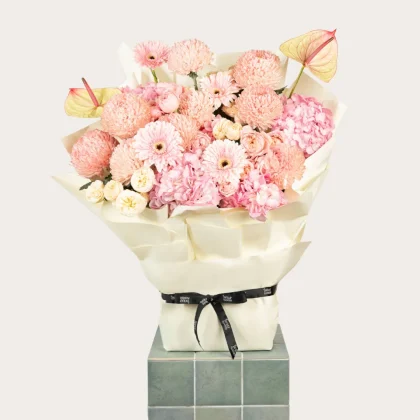 Coral Melody Hand-Tied Bouquet